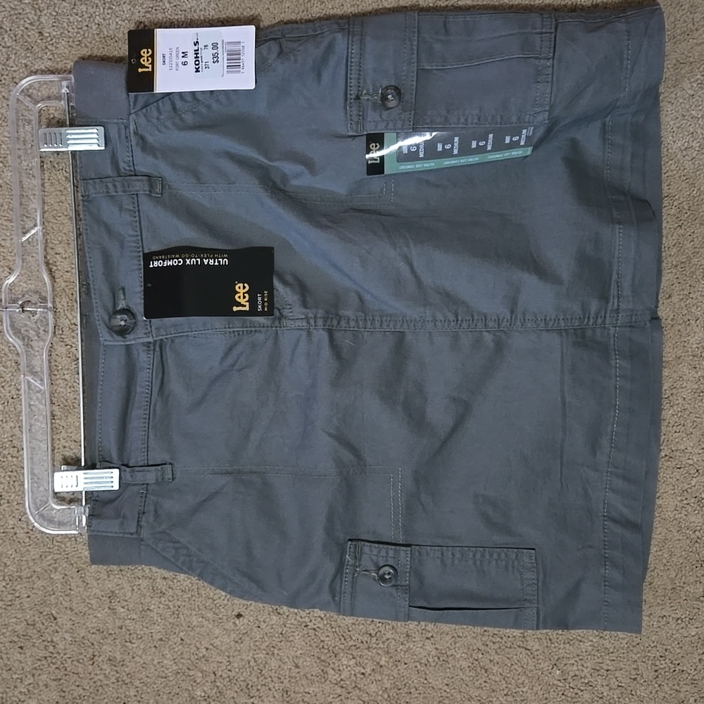 Lee Flex To Go Women's Mid Rise Cargo Utility Skort Skirt Y2K Sz 6 Medium